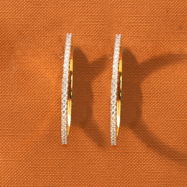 433590 American Diamond Delicate Bali With 2 Tone Rhodium Plating