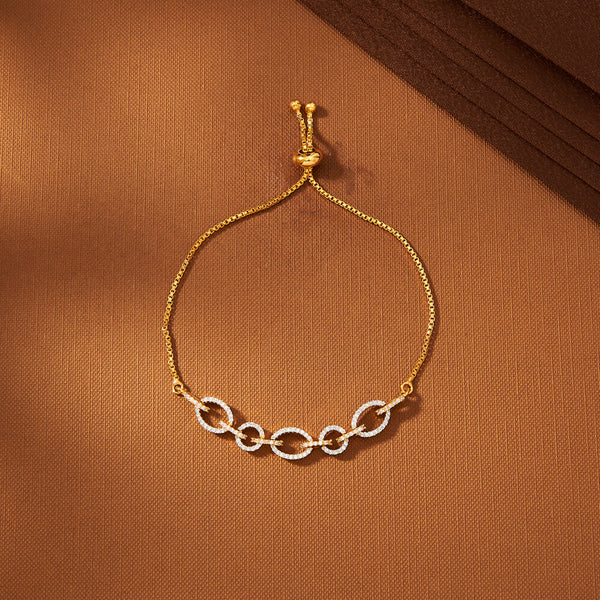 433670 American Diamond Delicate Bracelet With 2 Tone Rhodium Plating