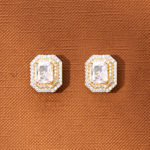 American Diamond Delicate Tops With 2 Tone Rhodium Plating 433730