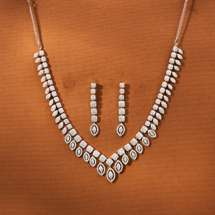 Cz Classic Necklace With 2 Tone Plating 433919