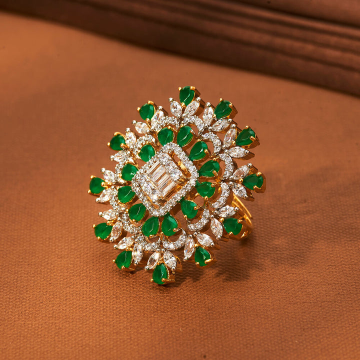 Cz Classic Ring With 2 Tone Plating 433941