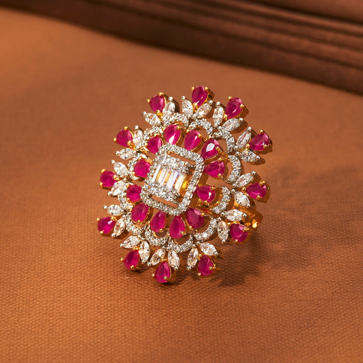 Cz Classic Ring With 2 Tone Plating 433941