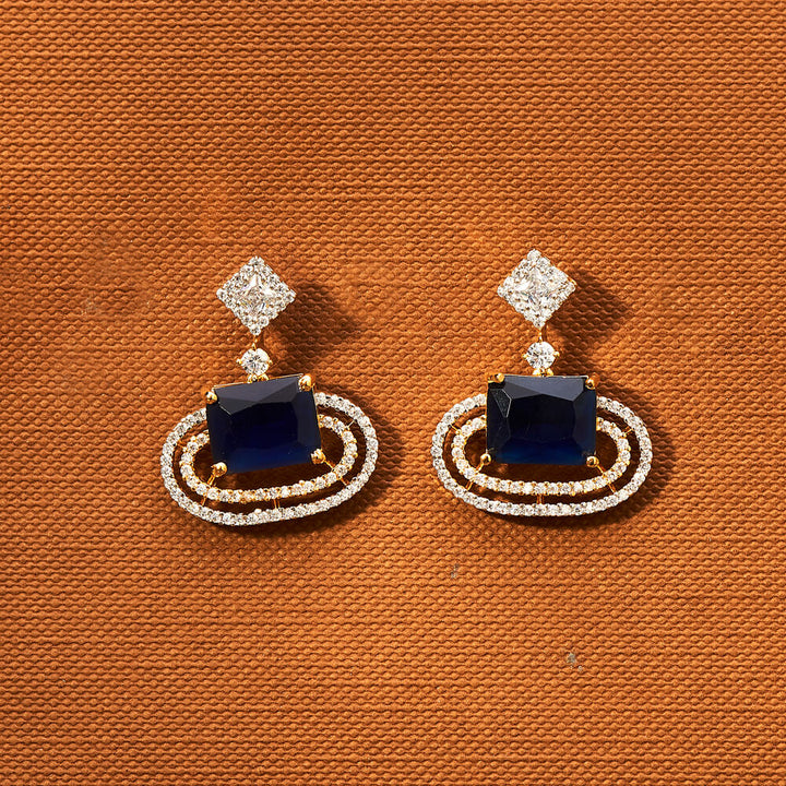 Cz Delicate Earring With 2 Tone Plating 433948