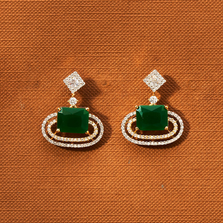 Cz Delicate Earring With 2 Tone Plating 433948