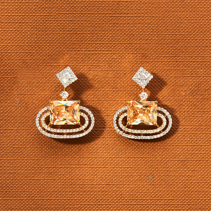 Cz Delicate Earring With 2 Tone Plating 433948