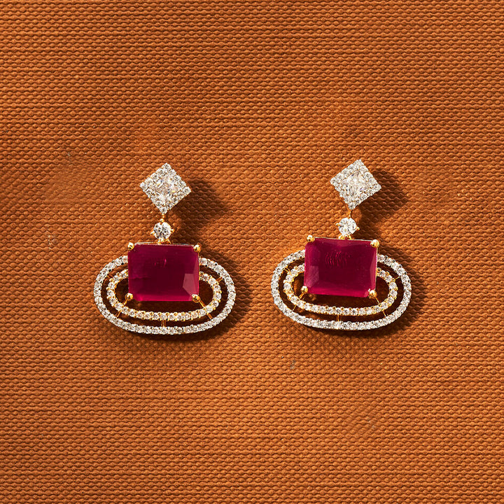 Cz Delicate Earring With 2 Tone Plating 433948