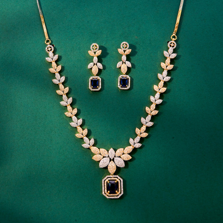 Cz Classic Necklace With 2 Tone Plating 434095