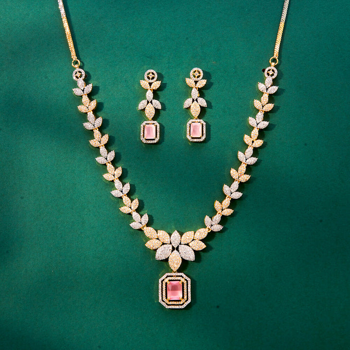 Cz Classic Necklace With 2 Tone Plating 434095