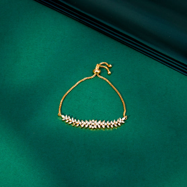 Cz Adjustable Bracelet With 2 Tone Rhodium Plating 434100