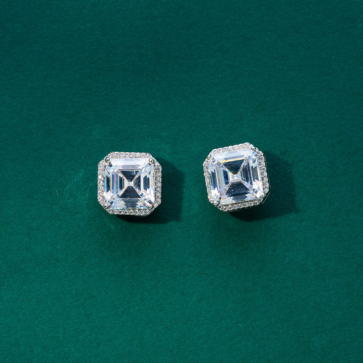 Cubic Zirconia Delicate Earring With 2 Tone Rhodium Plating 434283