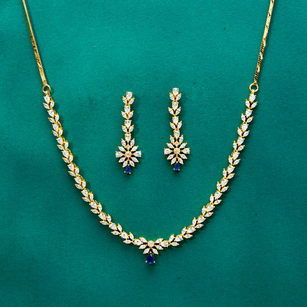 434342 Cz Delicate Necklace With Gold Plating