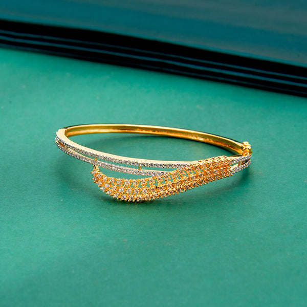 434436 Cz Classic Kada With 2 Tone Black Rhodium Plating