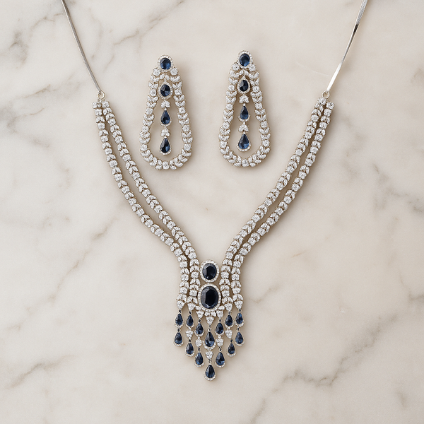 434462 Cubic Zirconia Classic Necklace With Rhodium Plating