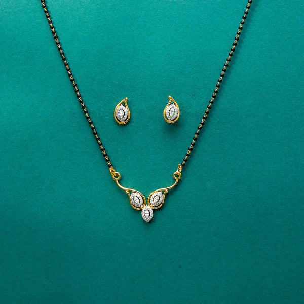 434547 Cz Classic Mangalsutra With 2 Tone Plating