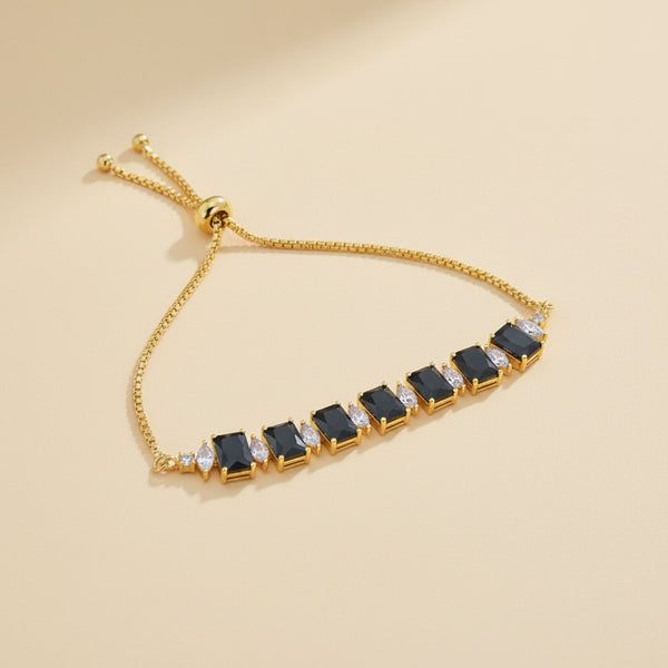 434673 Cz Adjustable Bracelet With Gold Plating