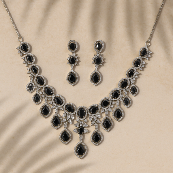 434750 Cz Delicate Necklace With Rhodium Plating