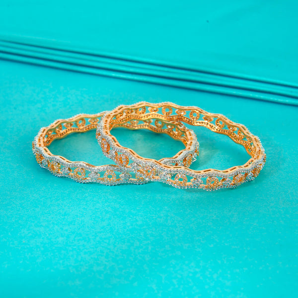 Cz Classic Bangles With 2 Tone Plating 434760