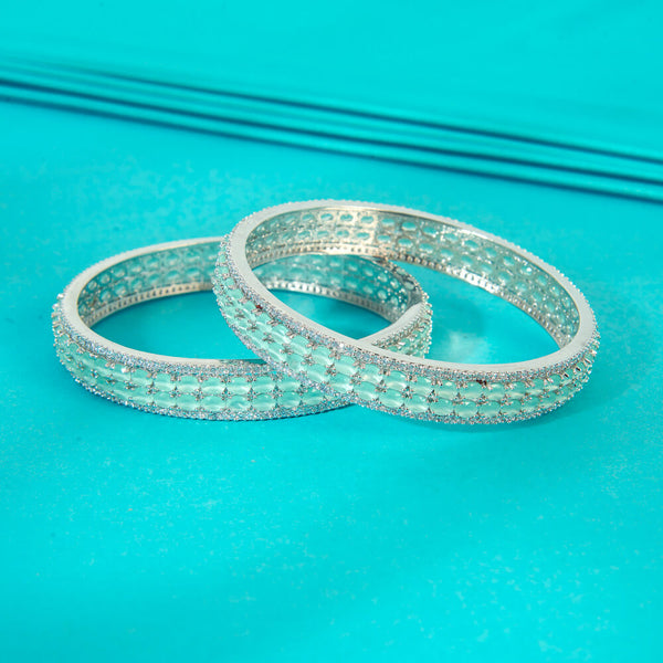 Cz Classic Bangles With Rhodium Plating 434762