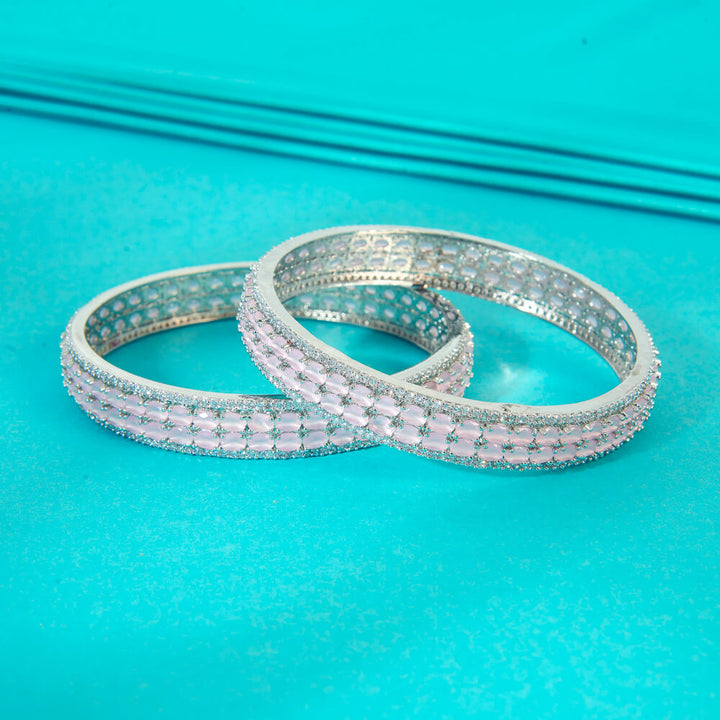 Cz Classic Bangles With Rhodium Plating 434762