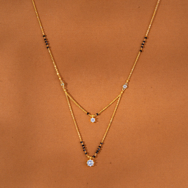 434827 Cz Delicate Mangalsutra With Gold Plating