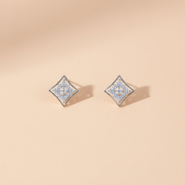 434844 Cz Delicate Tops With 2 Tone Rhodium Plating