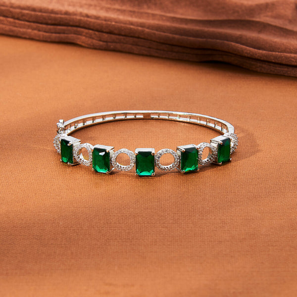 434951 Cubic Zirconia Classic Kada With Rhodium Plating