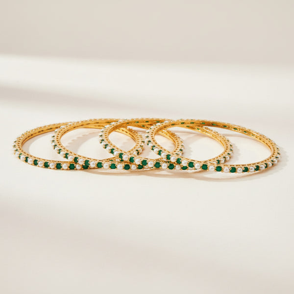 434976 Cz Classic Bangles With Gold Plating