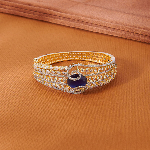 435095 Cubic Zirconia Classic Kada With 2 Tone Plating