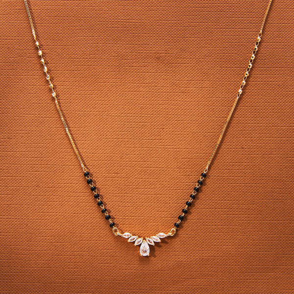 435280 Cubic Zirconia Tanmaniya Mangalsutra With Rose Gold Plating