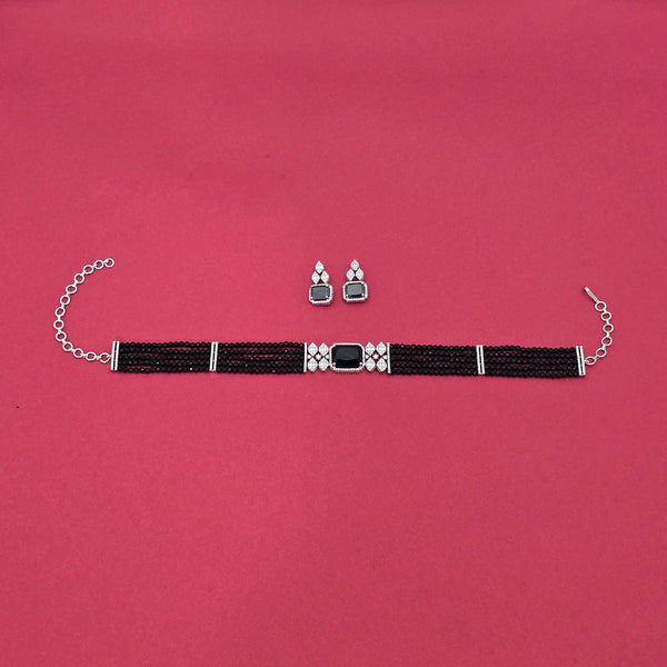 435371 Cubic Zirconia Classic Necklace With Rhodium Plating