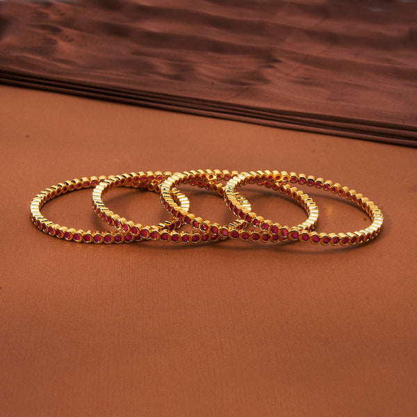 435780 Cz Classic Bangles With Gold Plating