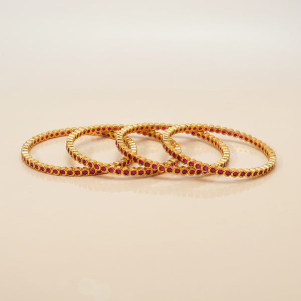 435780 Cz Classic Bangles With Gold Plating