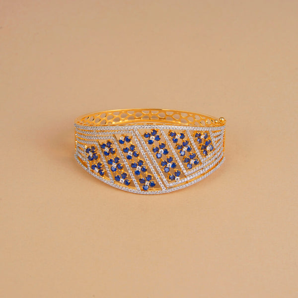 436131 Cubic Zirconia Openable Kada With 2 Tone Plating