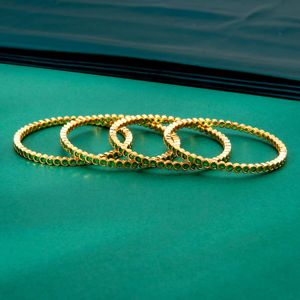 436243 Cz Classic Bangles With Gold Plating