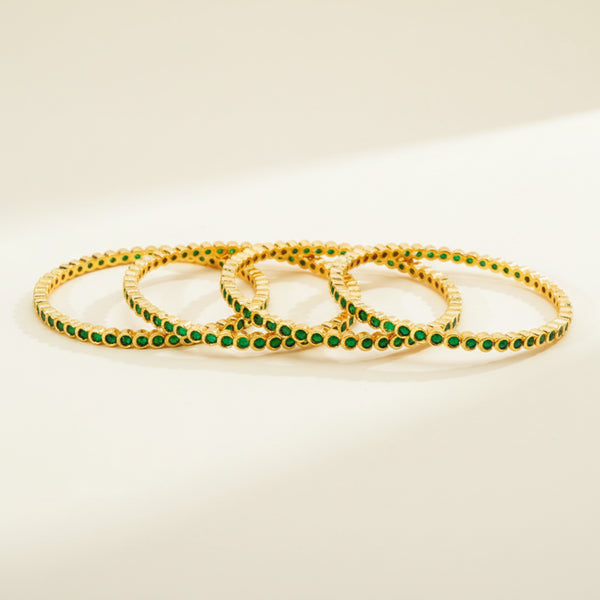 436243 Cz Classic Bangles With Gold Plating