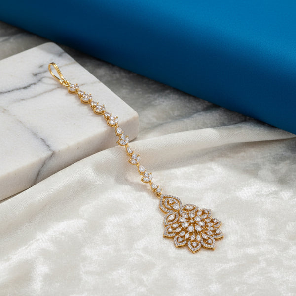 436278 Cz Classic Tikka With 2 Tone Rhodium Plating