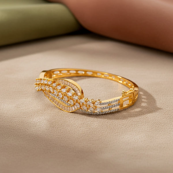 436305 Cz Classic Kada With 2 Tone Rhodium Plating