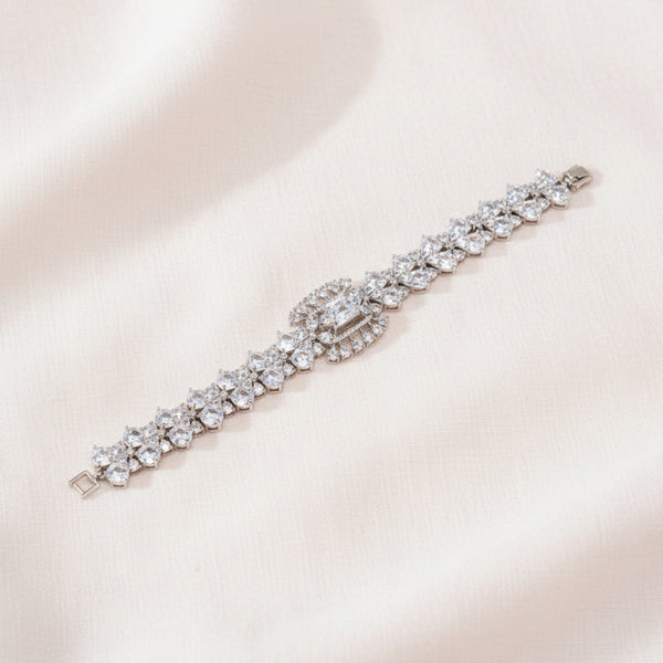 436307 Cz Classic Bracelet With Rhodium Plating