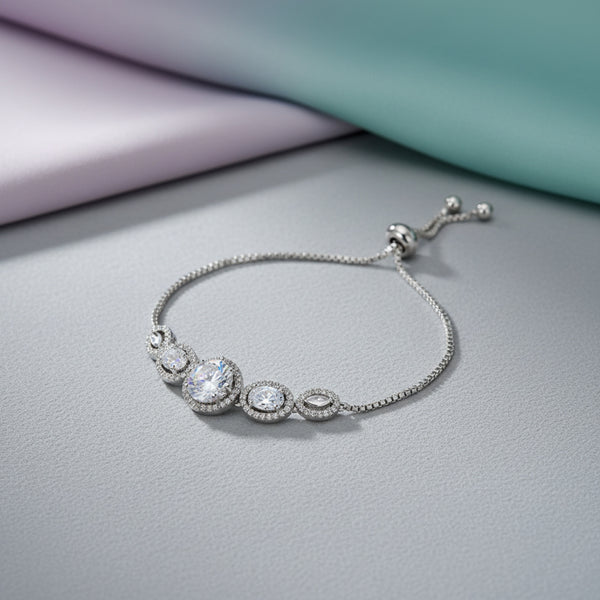 436309 Cz Classic Bracelet With Rhodium Plating