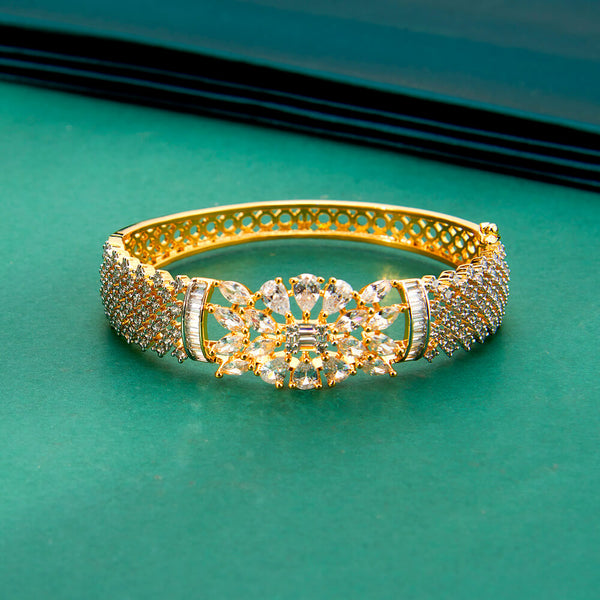 436396 Cz Classic Kada With 2 Tone Black Rhodium Plating