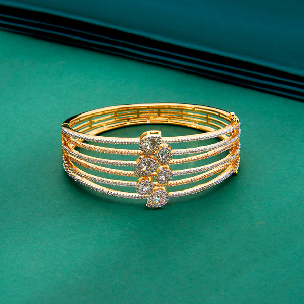 436406 Cz Classic Kada With 2 Tone Black Rhodium Plating