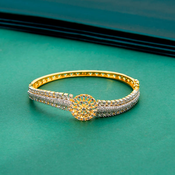 436423 Cz Classic Kada With 2 Tone Black Rhodium Plating