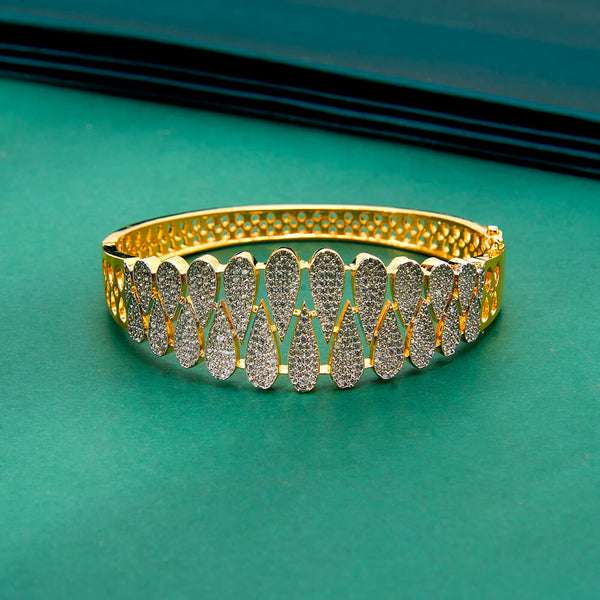 436427 Cz Classic Kada With 2 Tone Rhodium Plating