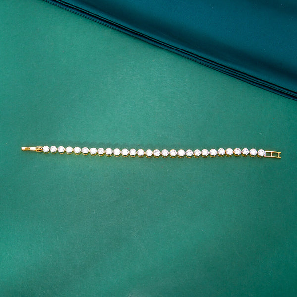 436444 Cz Classic Bracelet With 2 Tone Rhodium Plating