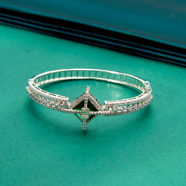 436557 Cubic Zirconia Classic Kada With Rhodium Plating