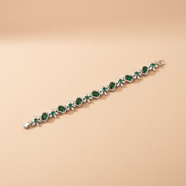 436654 Cubic Zirconia Classic Bracelet With Rhodium Plating