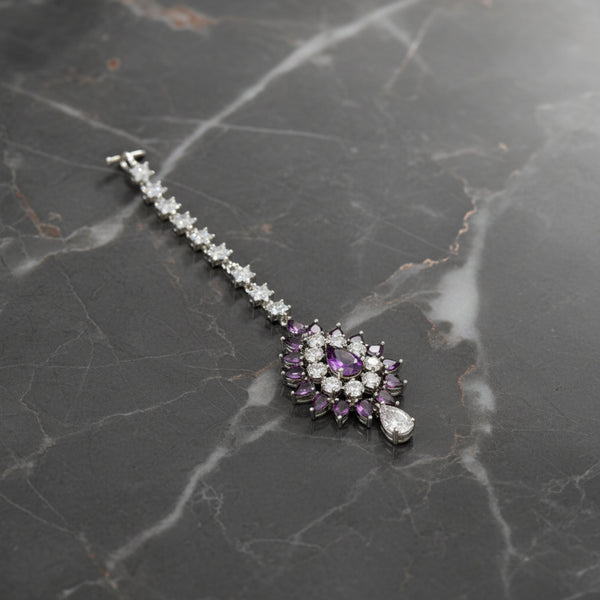 436668 Cubic Zirconia Classic Tikka With Rhodium Plating