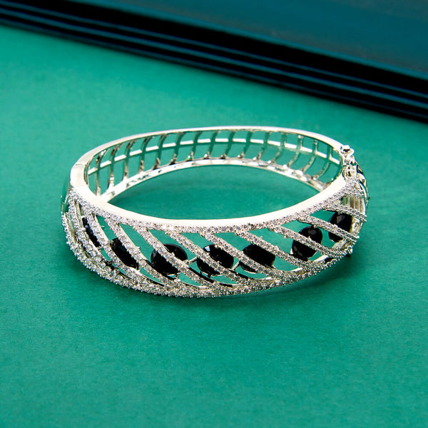 436687 Cubic Zirconia Classic Kada With Rhodium Plating