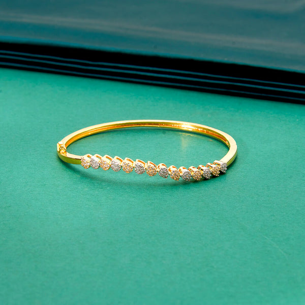 436688 Cubic Zirconia Delicate Kada With 2 Tone Rhodium Plating