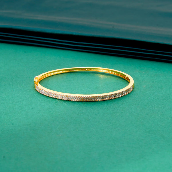 436693 Cubic Zirconia Delicate Kada With 2 Tone Rhodium Plating